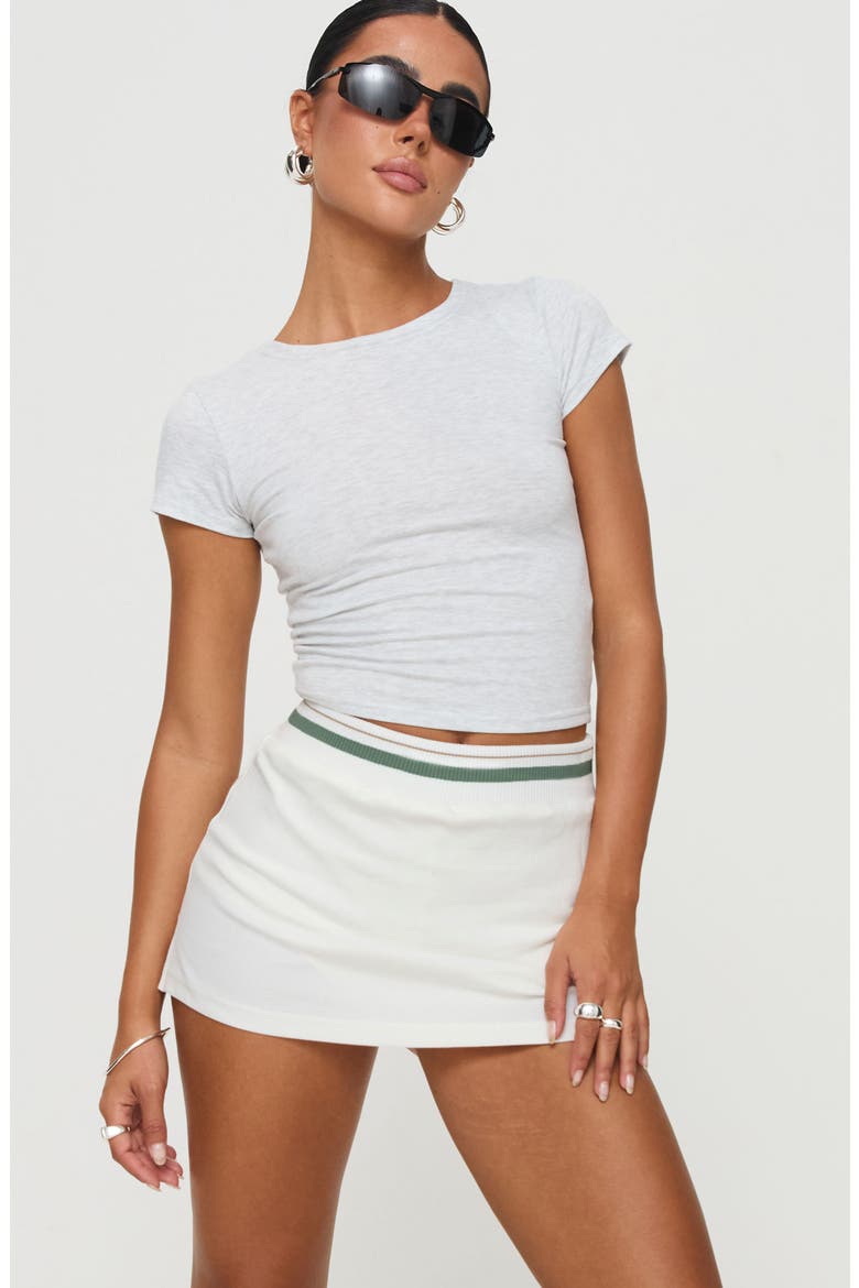 Emberia Recycled Cotton Miniskort, Alternate, color, WHITE