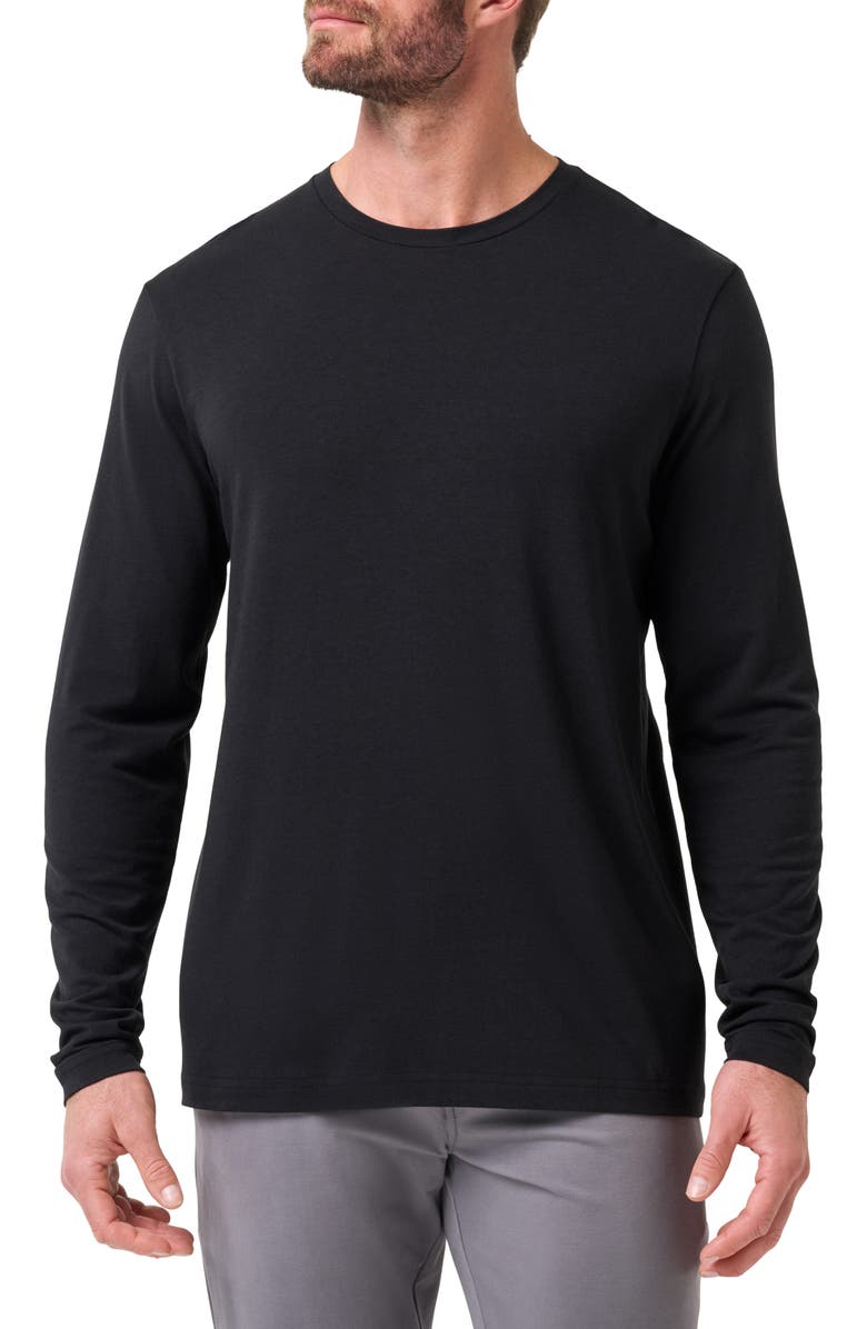 TravisMathew Cloud Crew Long Sleeve T-Shirt, Main, color, Black