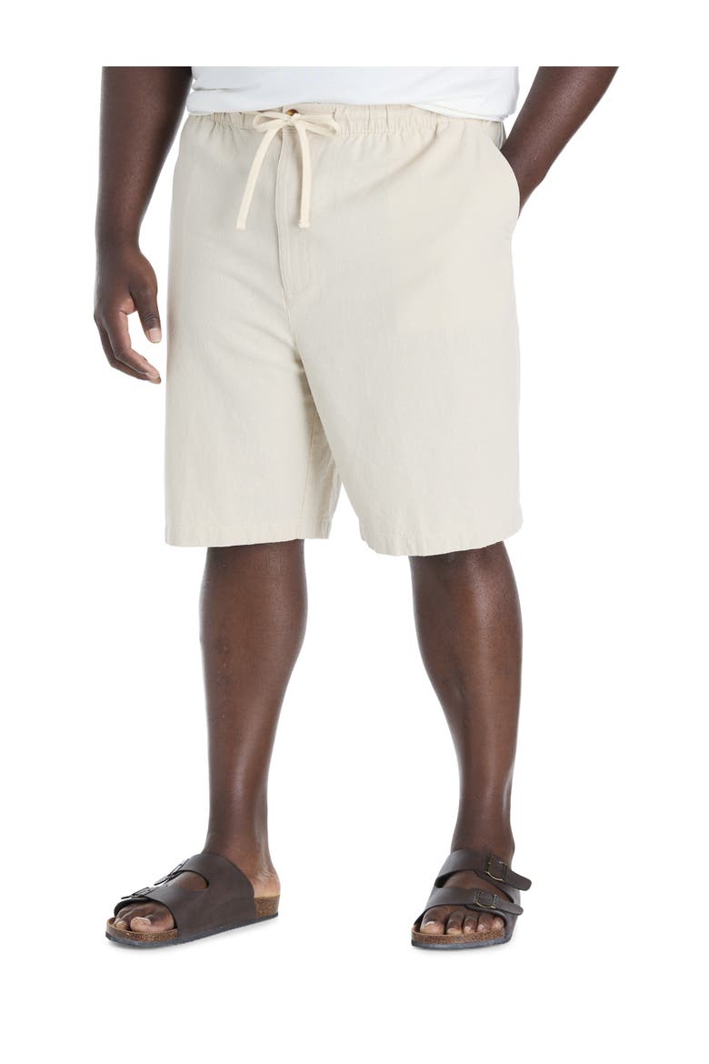 Big & Tall Lightweight Linen Beach Shorts, Main, color, NATURAL