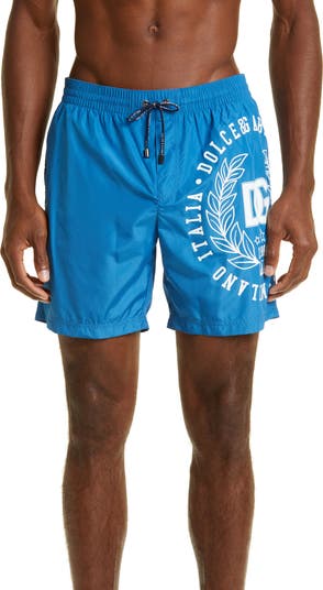 Mid-length swim trunks with DG logo band main image 1