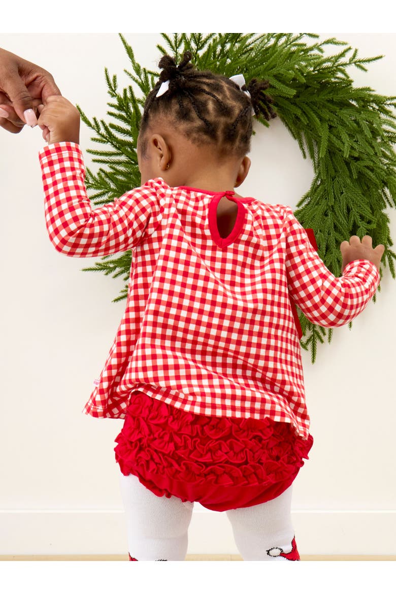 Knit Long Sleeve Applique Pocket Swing Set, Alternate, color, Red & White Gingham