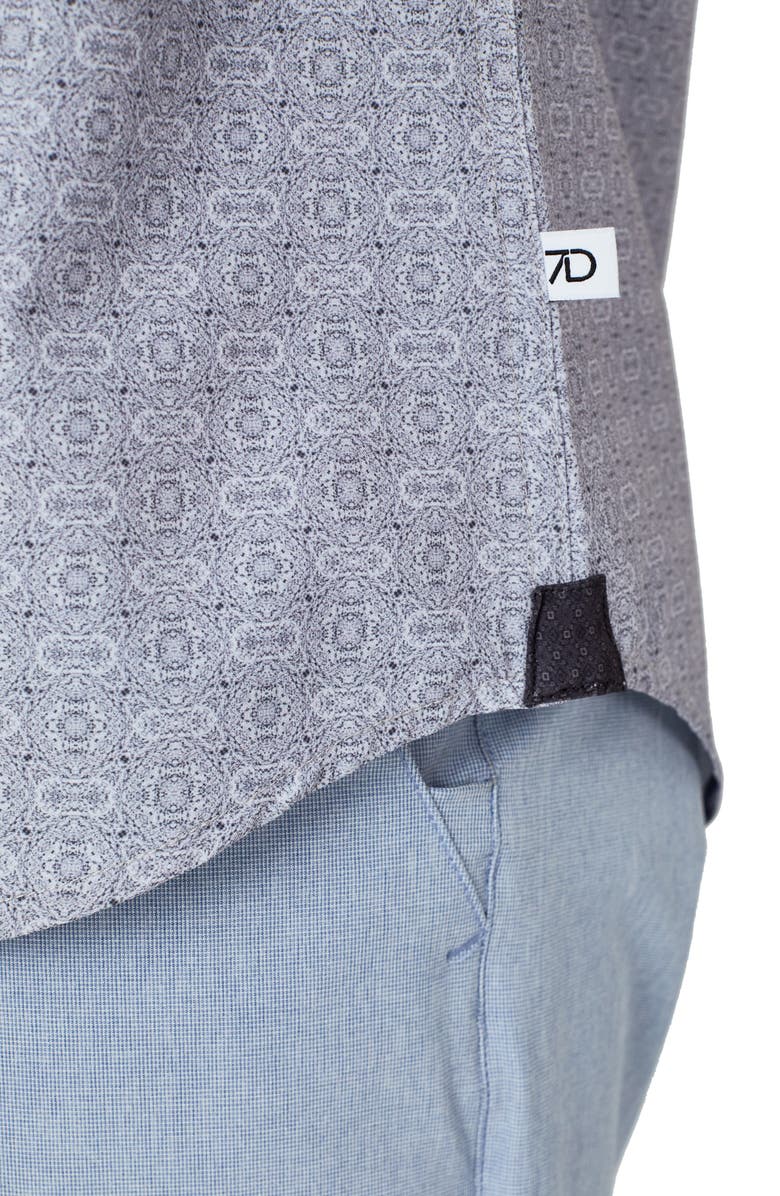 7 Diamonds Casablanca Short Sleeve Performance Button-Up Shirt, Alternate, color, Grey