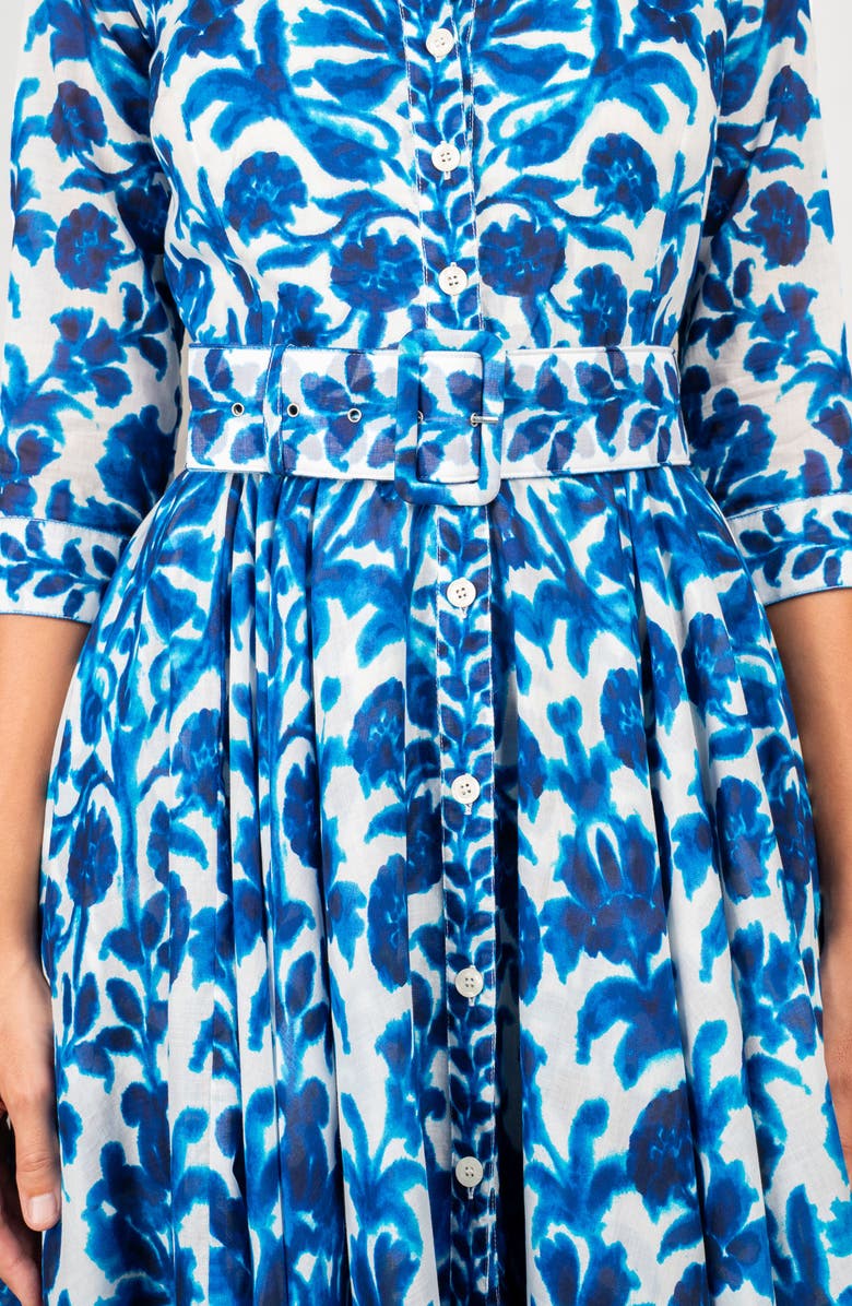 SAMANTHA SUNG A-Line Midi Aster Shirtdress, Alternate, color, Soft Aqua