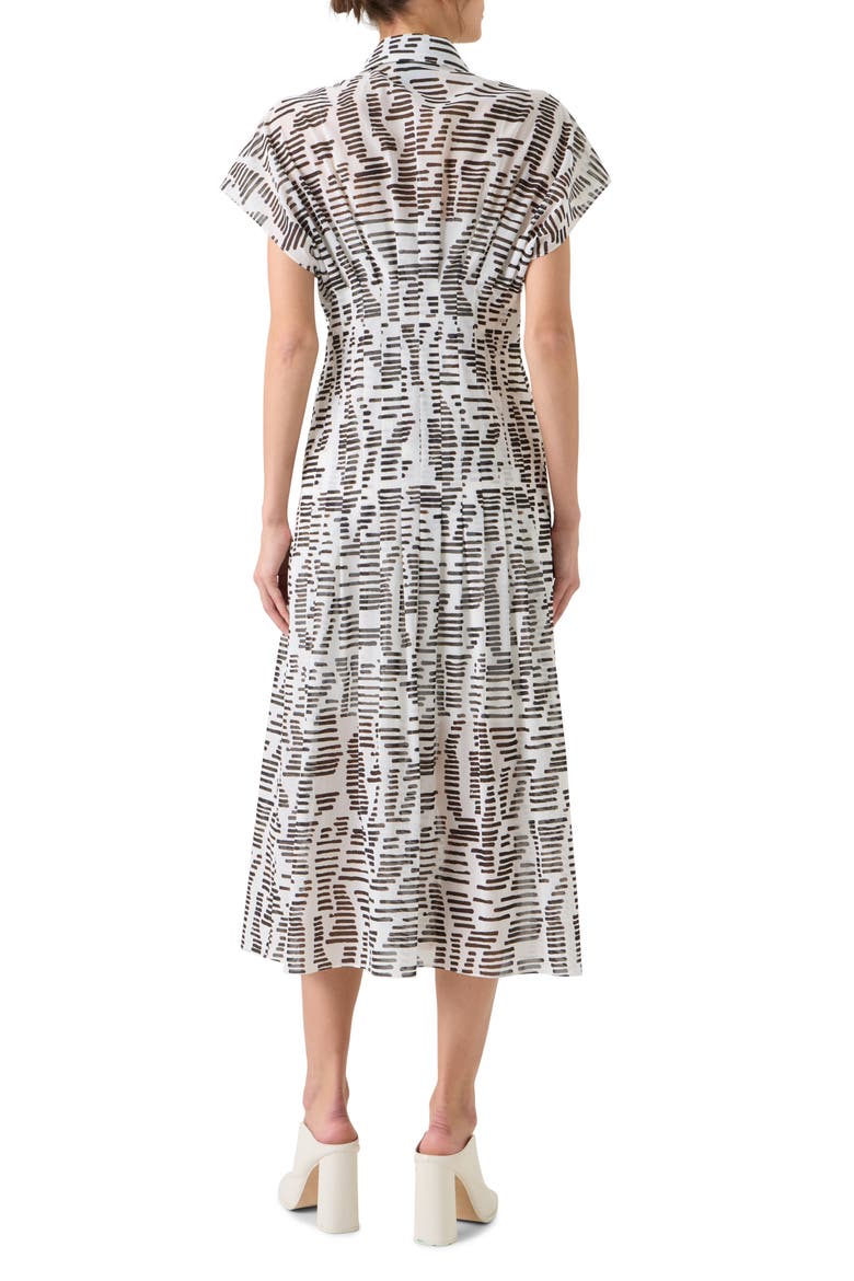 Dance Movements Print Cotton Poplin Shirtdress, Alternate, color, ECRU-BLACK