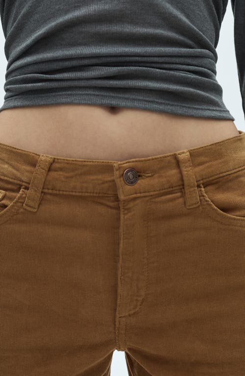 Mango Sienna Crop Flare Corduroy Jeans In Medium Brown