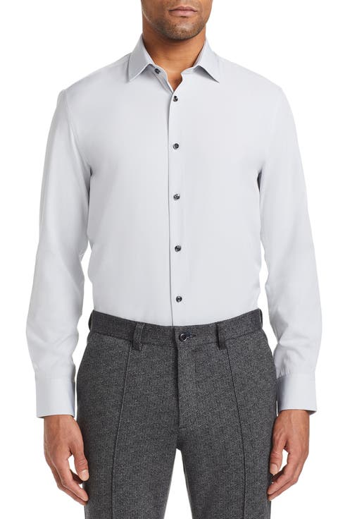 Extra Trim Fit Stretch Cool Temp Dress Shirt & Face Mask