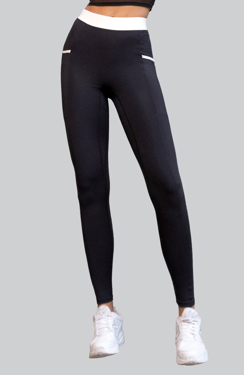 Heroine Sport Skylar Leggings, Main, color, Black/ White