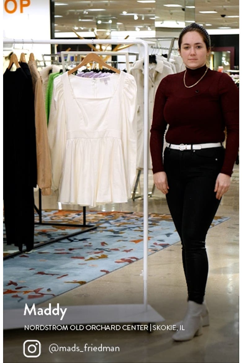 Square Neck Long Sleeve Linen Blend Romper video