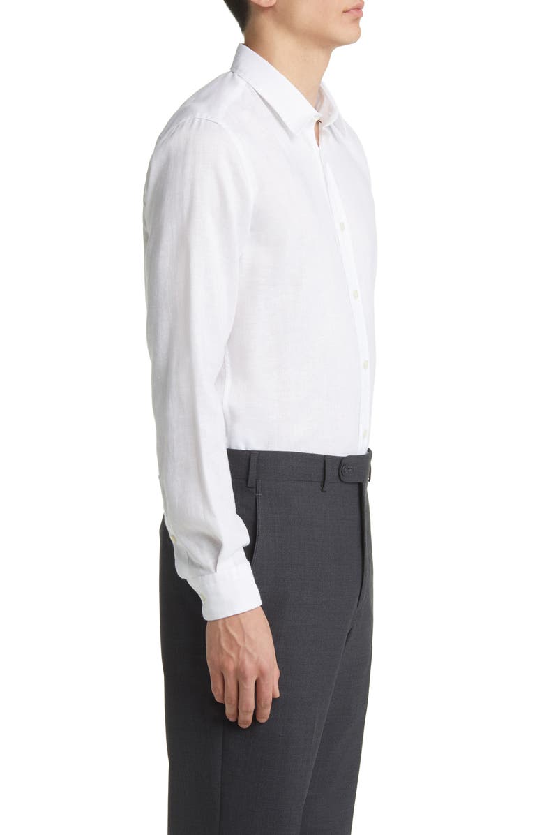 BOSS Roger Slim Fit Stretch Linen Blend Button-Up Shirt, Alternate, color, 