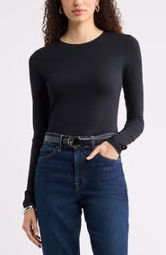 Nordstrom Pima Cotton & Tencel Modal Long Sleeve T-Shirt