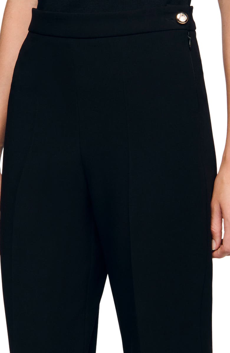 SANDRO Straight-leg buttoned trouser, Alternate, color, Black