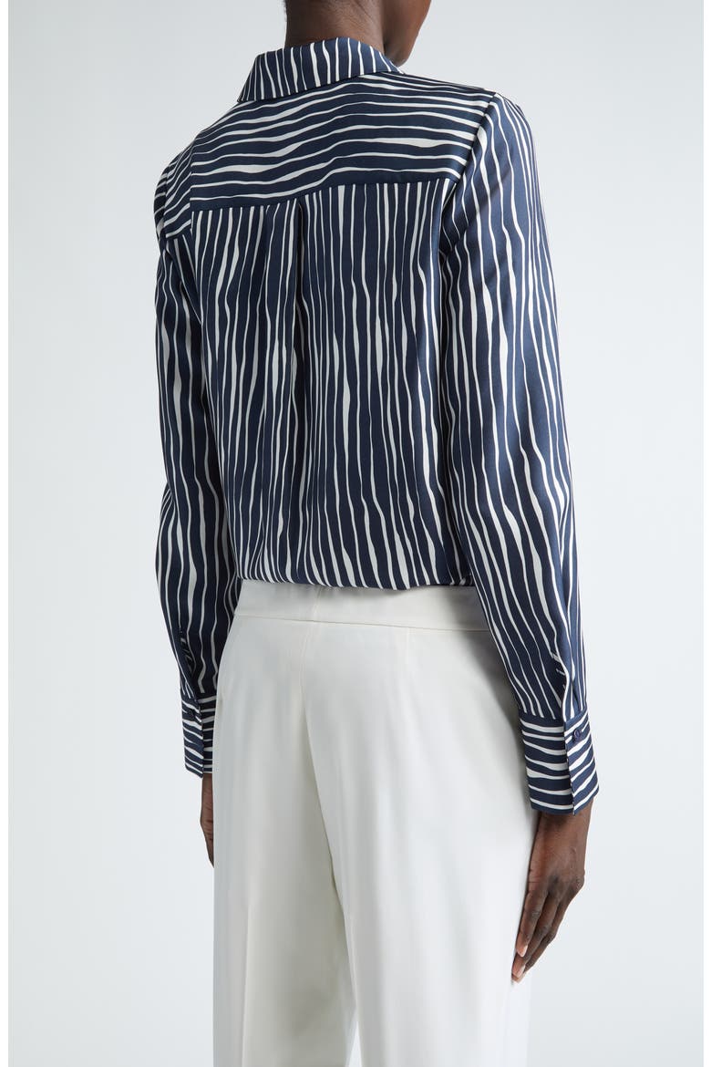 Scottie Stripe Silk Twill Button-Up Shirt, Alternate, color, MIDNIGHT BLUE MULTI