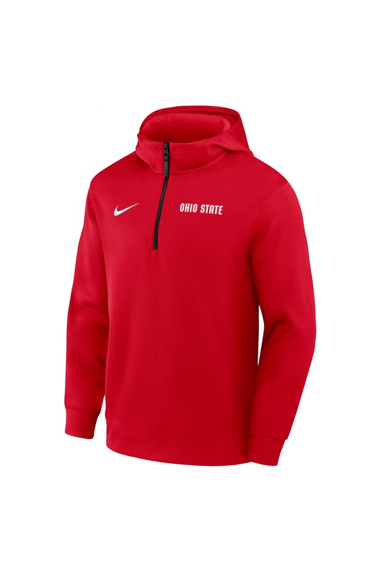 Men's Nike Scarlet Ohio State Buckeyes Coaches Premium Dri-FIT Quarter-Zip Hoodie, Alternate, color, Scarlet