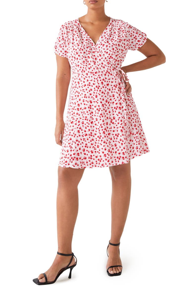 & Other Stories Print Short Sleeve Wrap Dress, Main, color, 