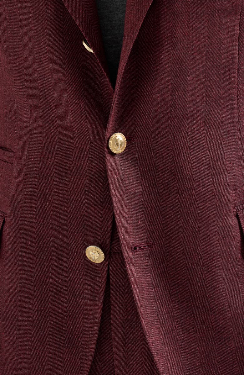 Brunello Cucinelli Blazer with metal buttons, Alternate, color, Cherry