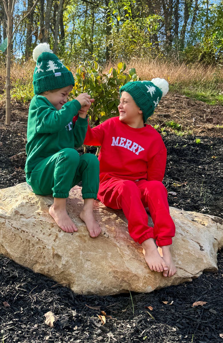 Bits & Bows Nice List Sweatsuit, Alternate, color, Green