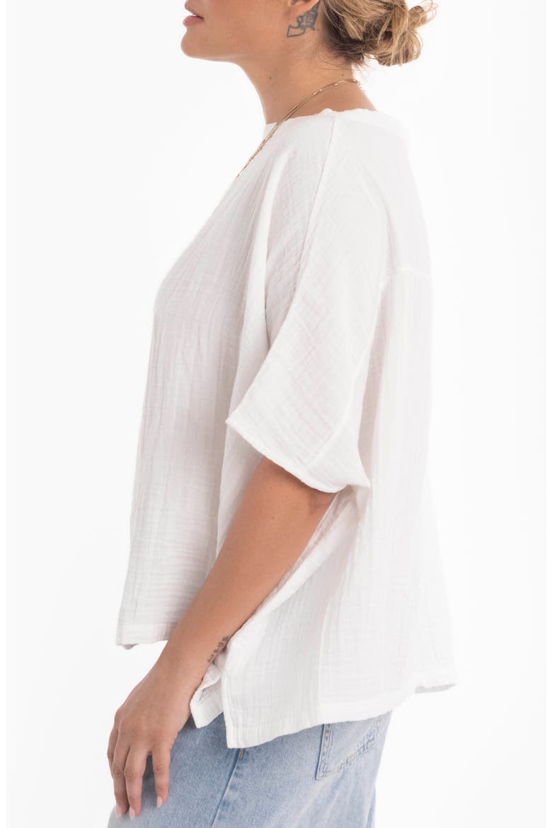 Square Gauze Top, Alternate, color, White