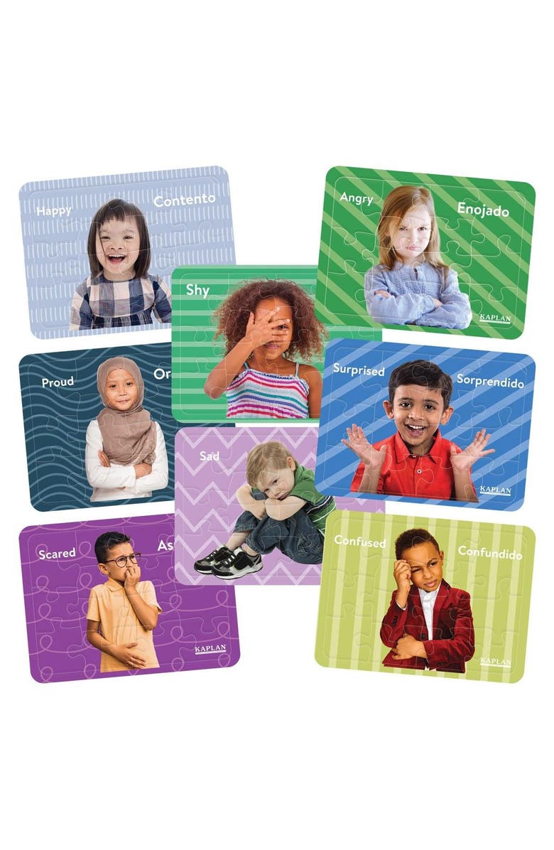 Kaplan Early Learning Company Emotion Puzzles with Real Images - Set of 8, Main, color, Multicolor