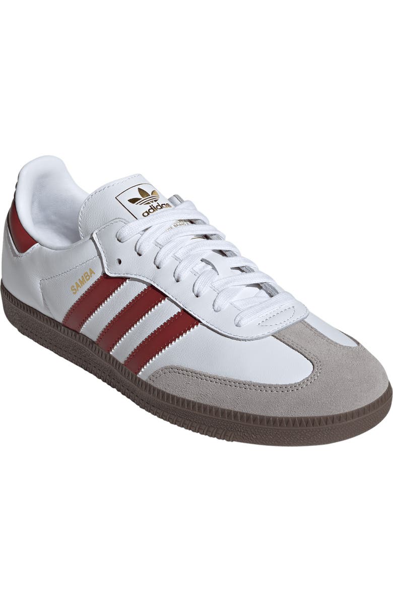 adidas Samba OG Sneaker, Main, color, White/Ruby/ Clear Granite