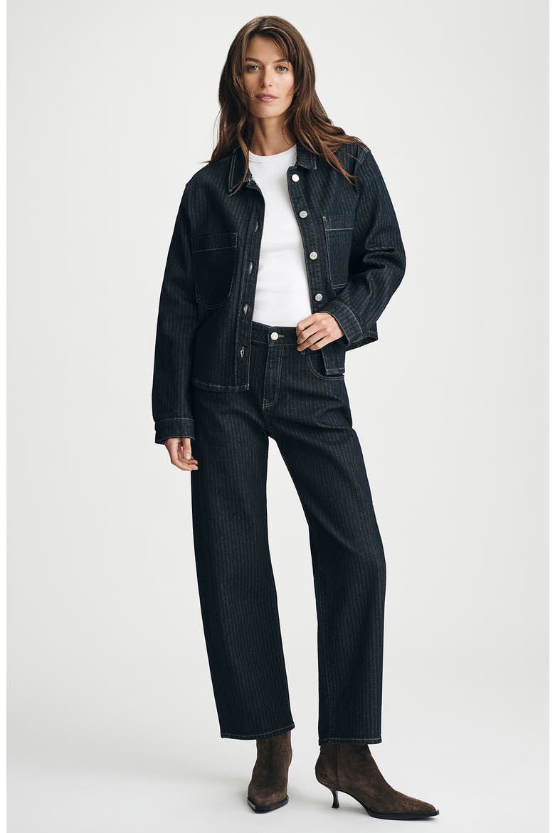 Nica High Waist Barrel Leg Jeans, Alternate, color, DARK DENIM