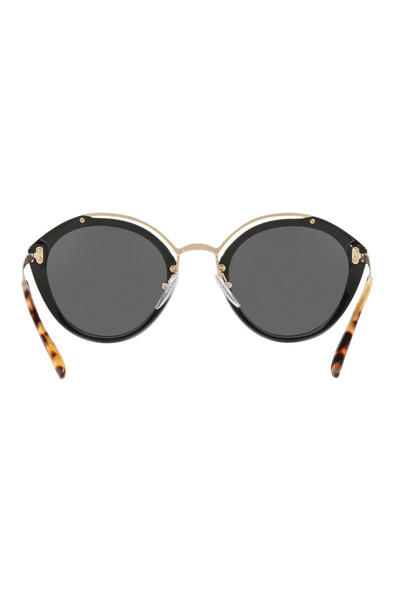 53mm Round Sunglasses, Alternate, color, GOLD/ BLACK