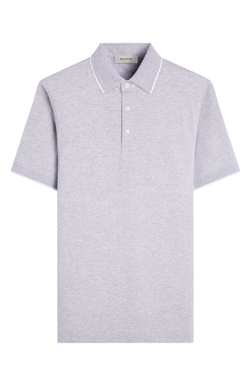 Bugatchi Tipped Contrast Collar Polo In Cement