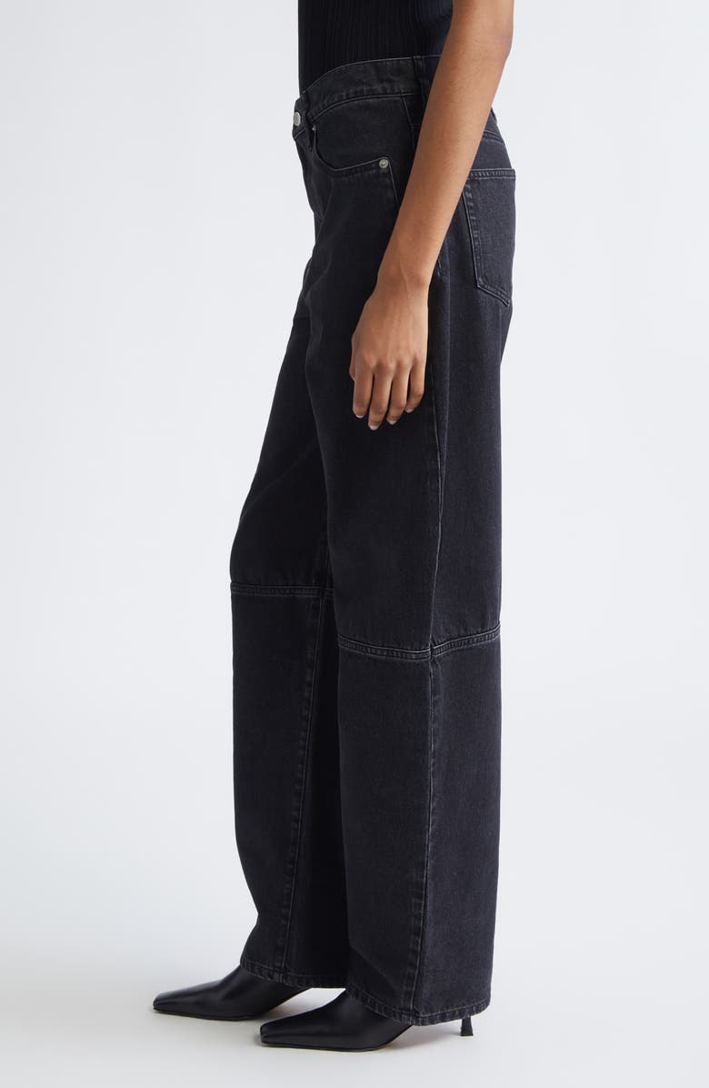 Proenza Schouler Fontana Barrel Leg Jeans, Alternate, color, Black