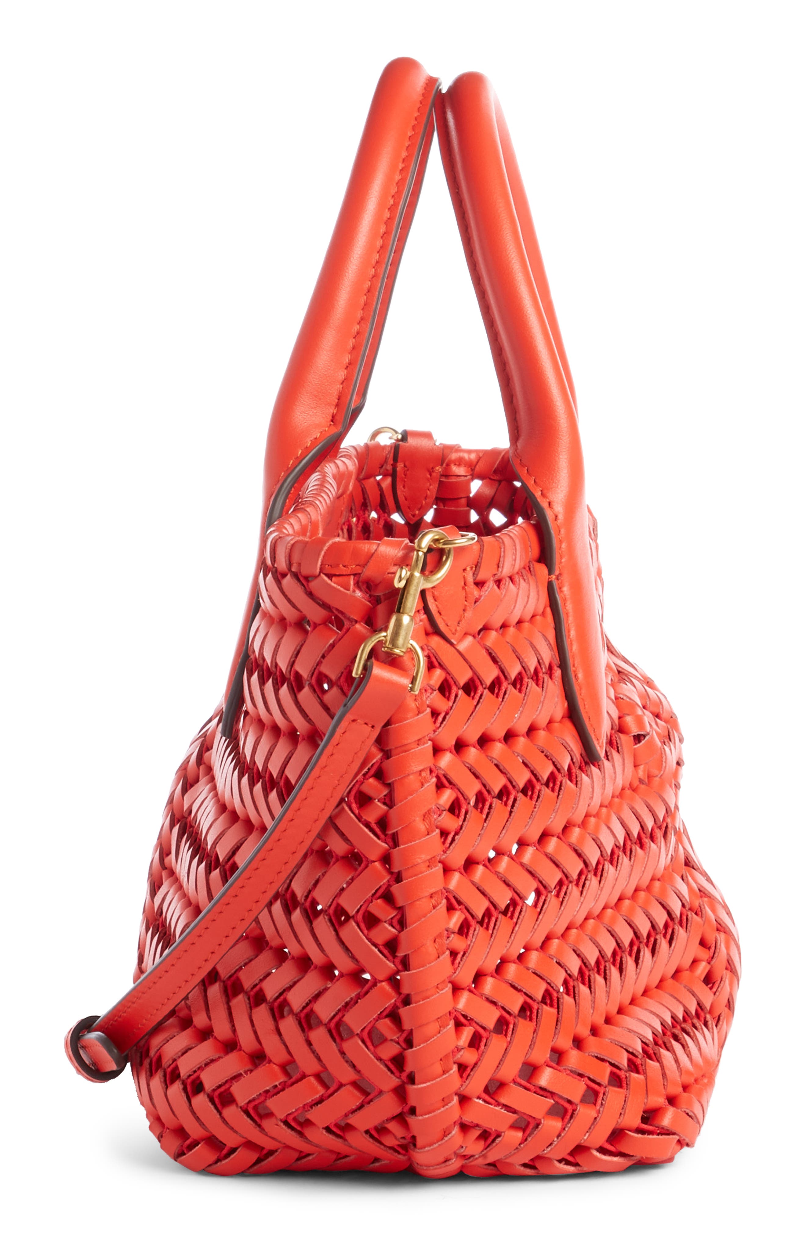 Anya Hindmarch Mini Neeson Woven Leather Tote, Alternate, color, 