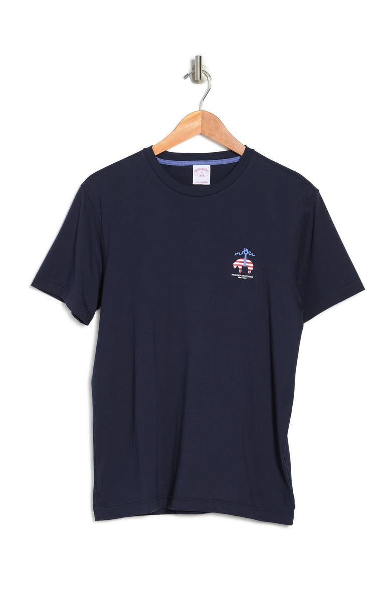 Brooks Brothers Flag Crew Neck Cotton T-Shirt, Alternate, color, 
