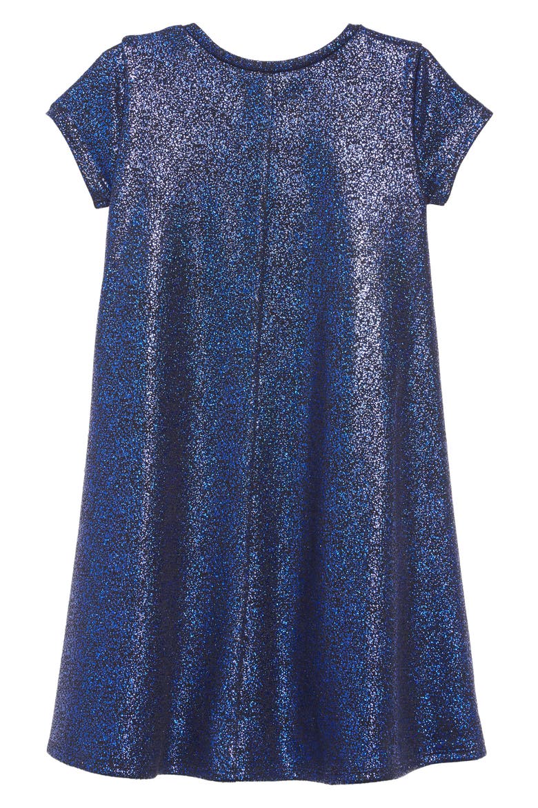 Super Sparkle Dress, Alternate, color, METALLIC BLUE
