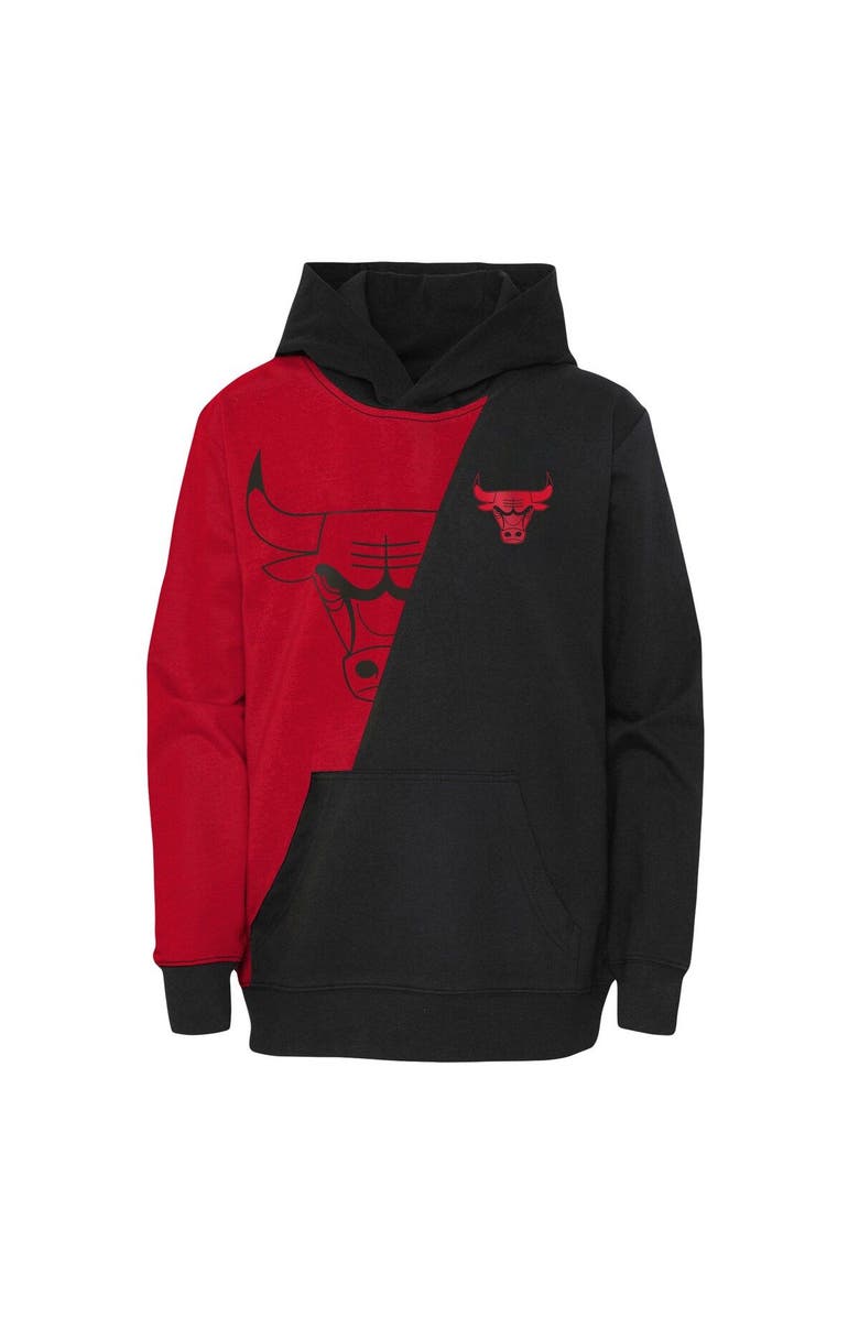 Outerstuff Preschool Red/Black Chicago Bulls Unrivaled Split Pullover Hoodie, Alternate, color,