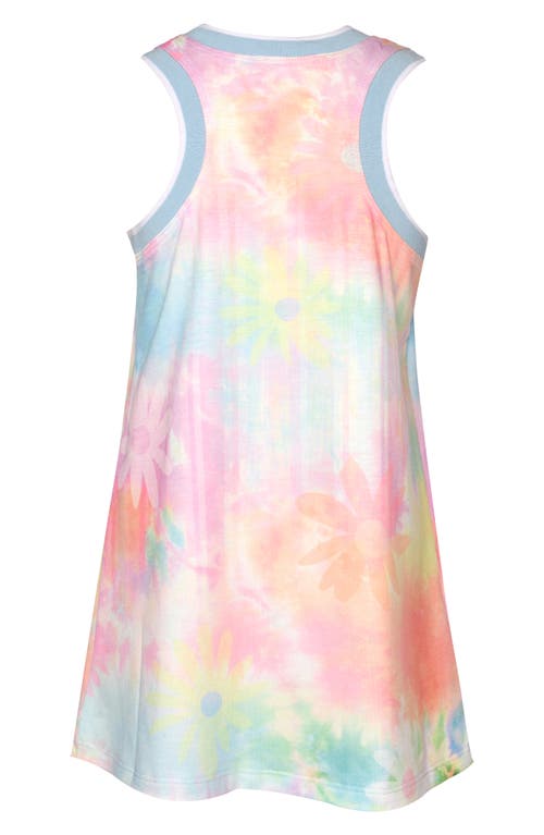 Baby Sara Kids' Peace Sign Tie Dye Dress In Pink Multi