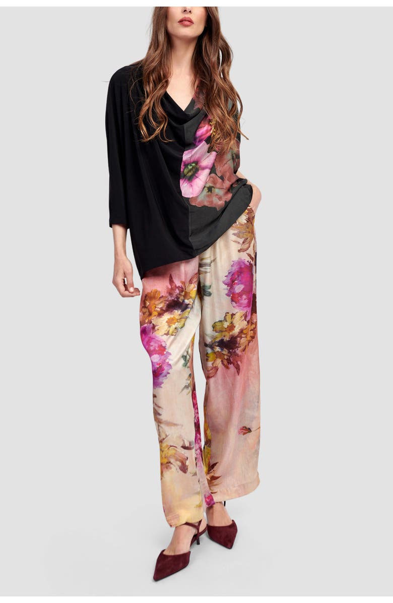 Alembika Rose-colored  flowers pull-on dress pants, Alternate, color, 