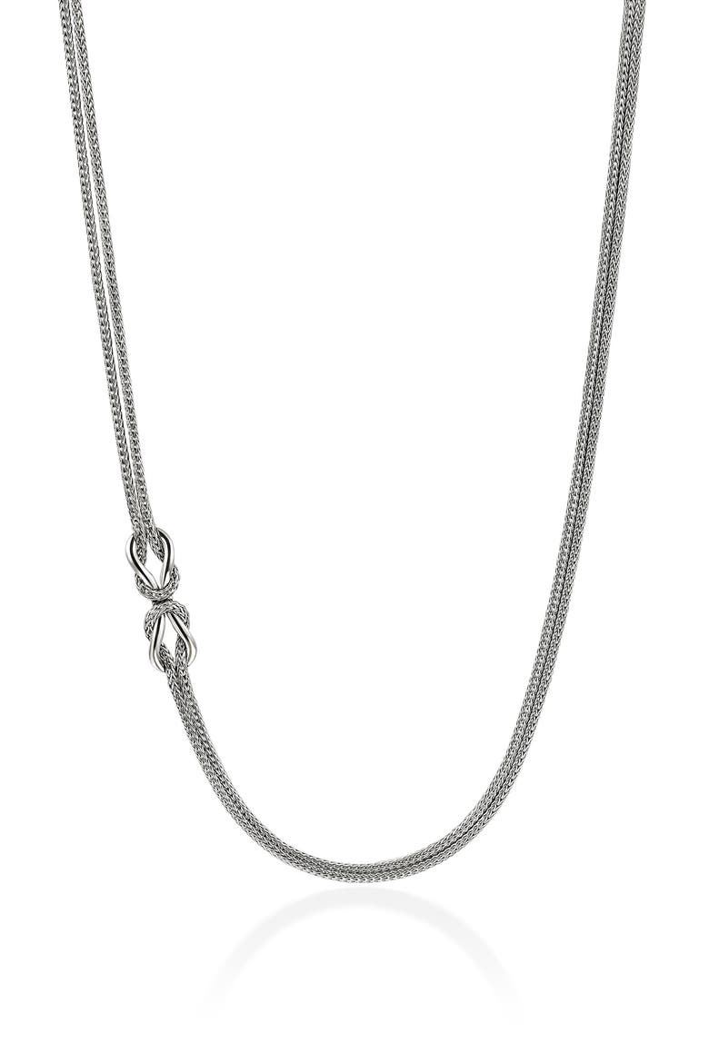Infinite Love Knot Station Necklace, Main, color, SILVER