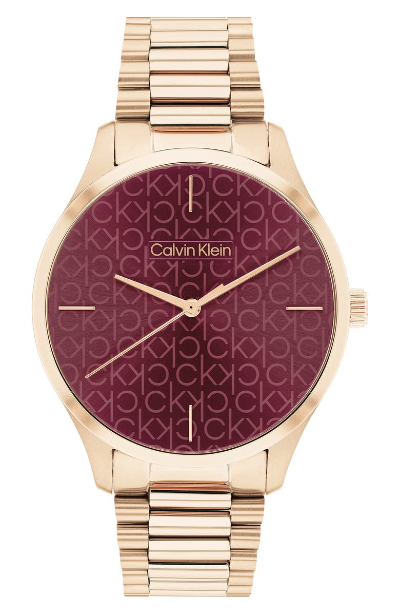 Calvin Klein CK Iconic Bracelet Watch, 35mm, Main, color, Burgundy
