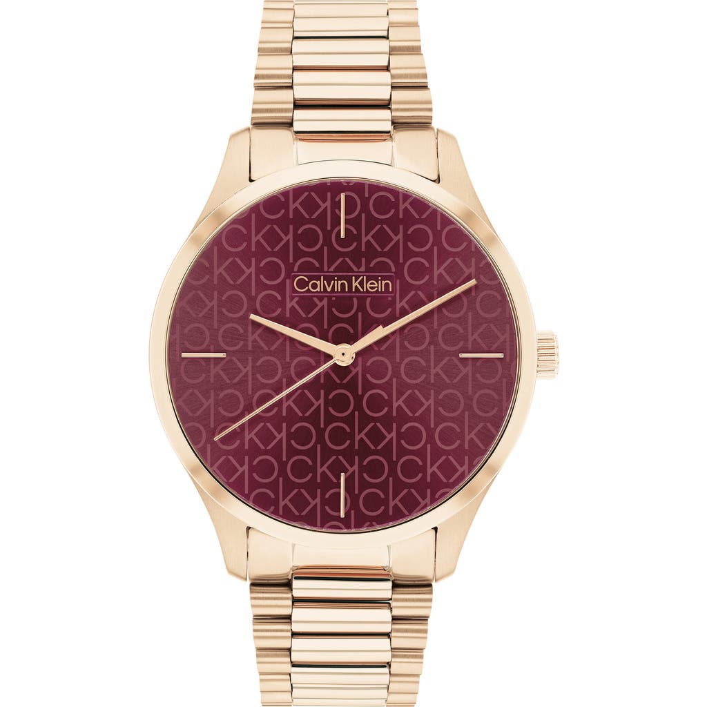 Calvin Klein CK Iconic Bracelet Watch, 35mm in Burgundy at Nordstrom Rack