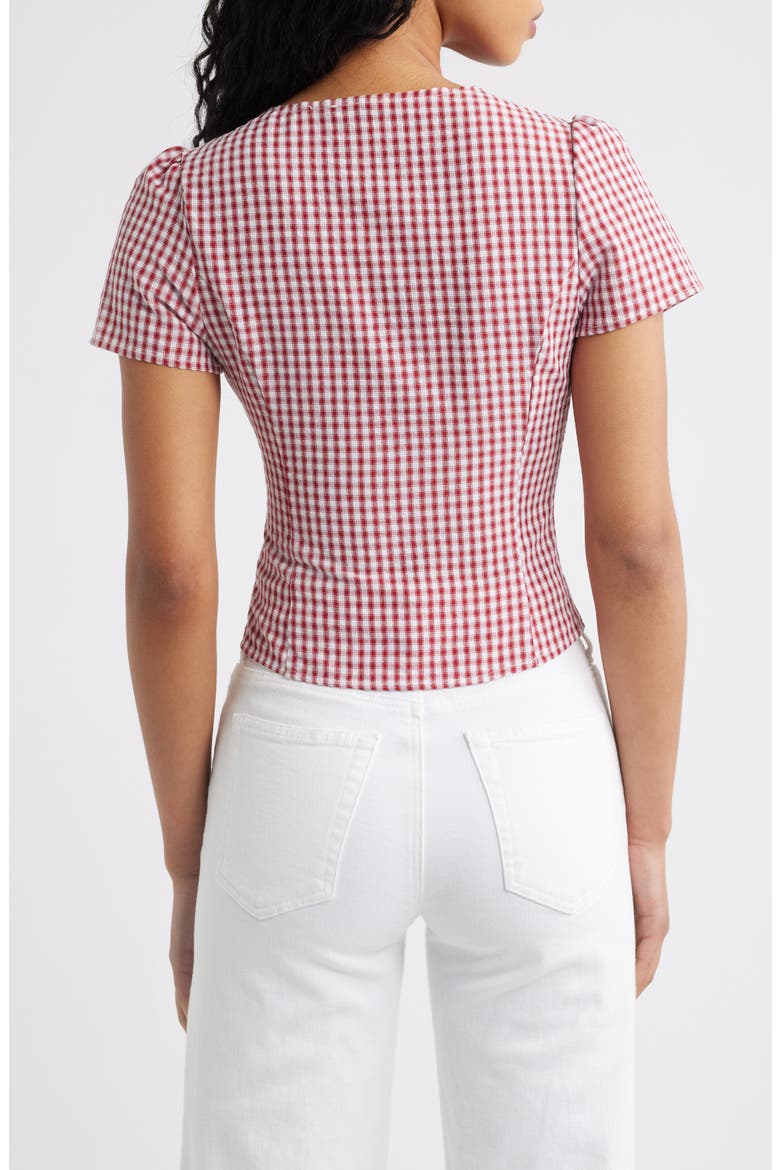 Isolda Gingham Button-Up Top, Alternate, color, RED GINGHAM