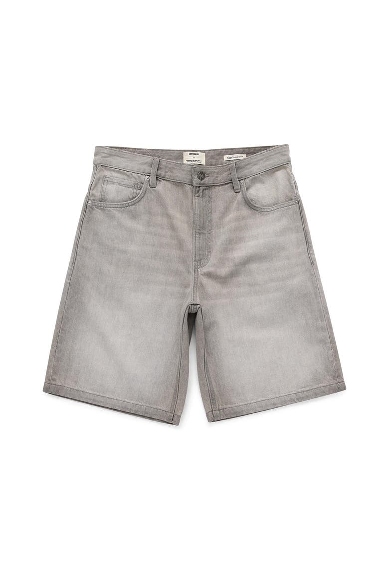 Men's Baggy Denim Short, Main, color, Ash Grey