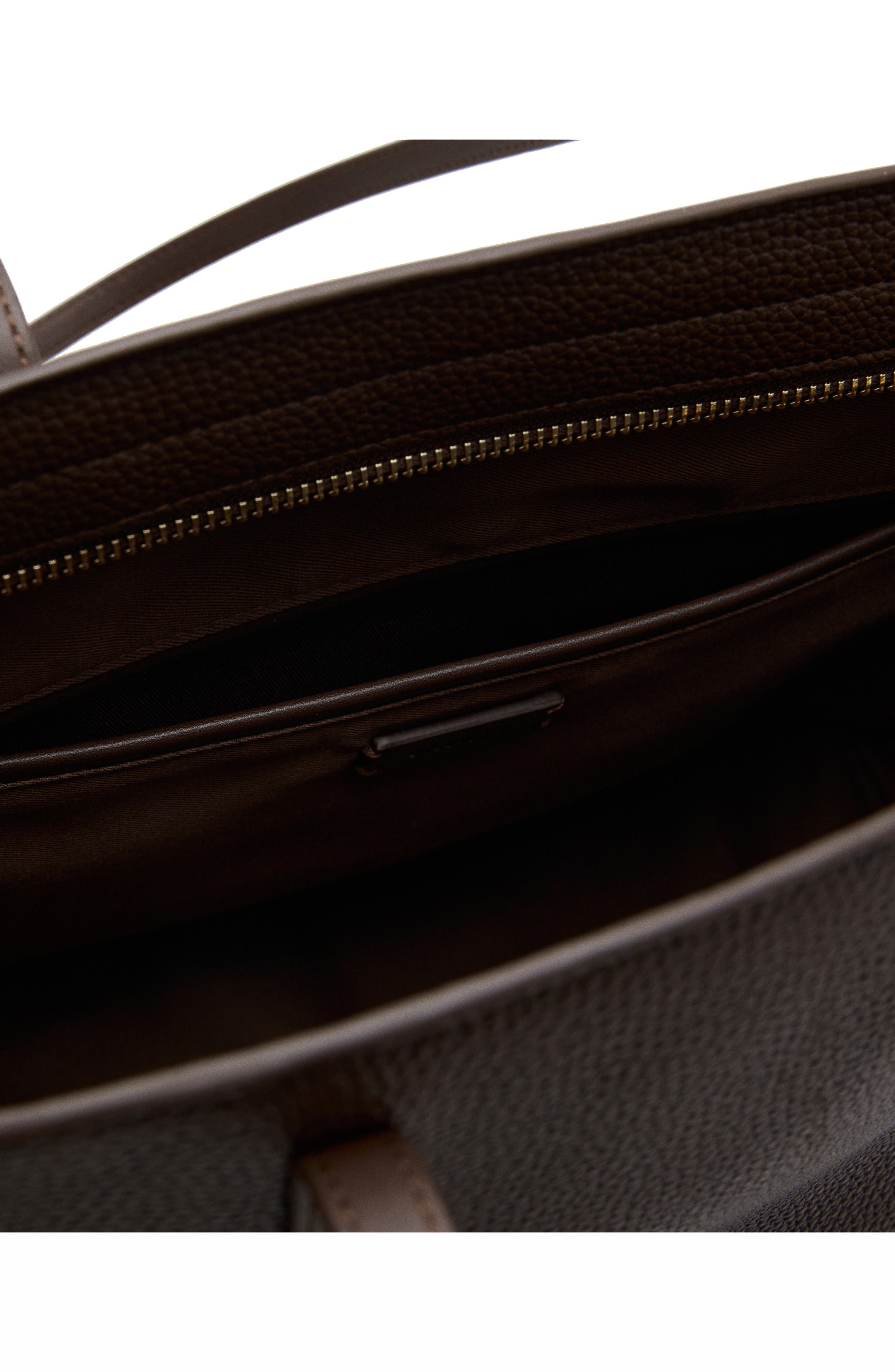 Faux Leather Shopper Bag, Alternate, color, CHOCOLATE