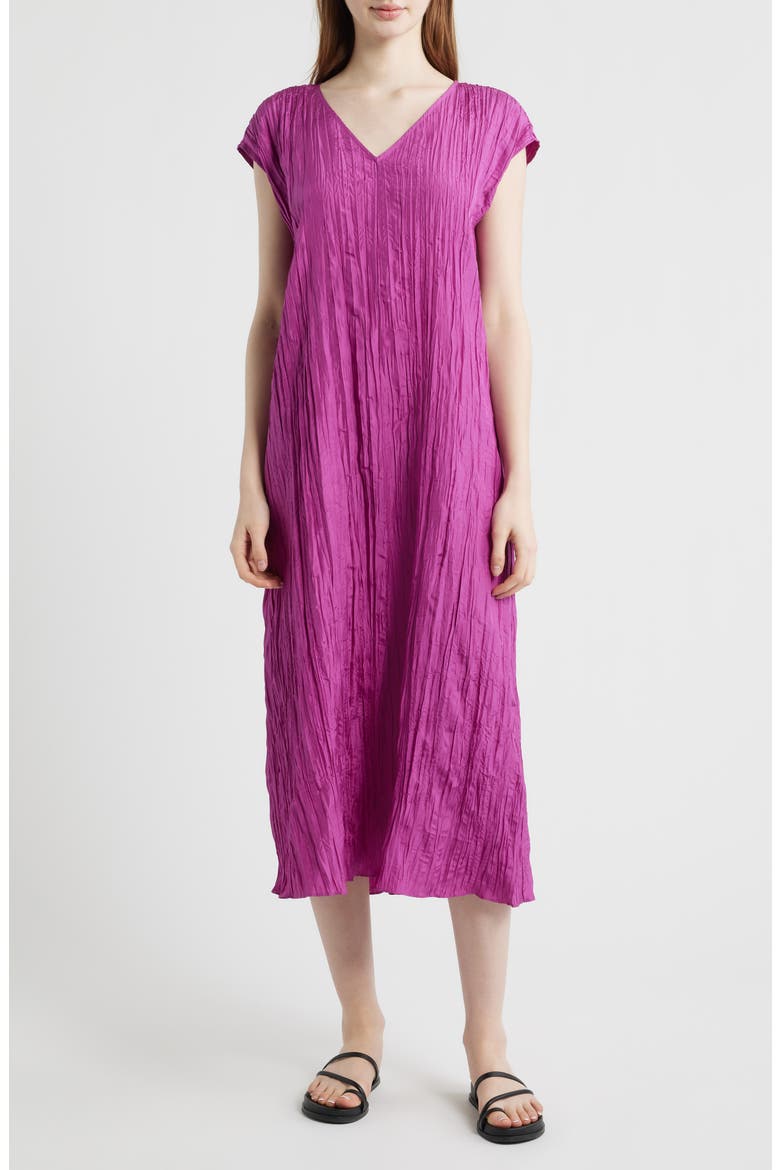 Cap Sleeve Silk Maxi Dress, Main, color, GRAPE
