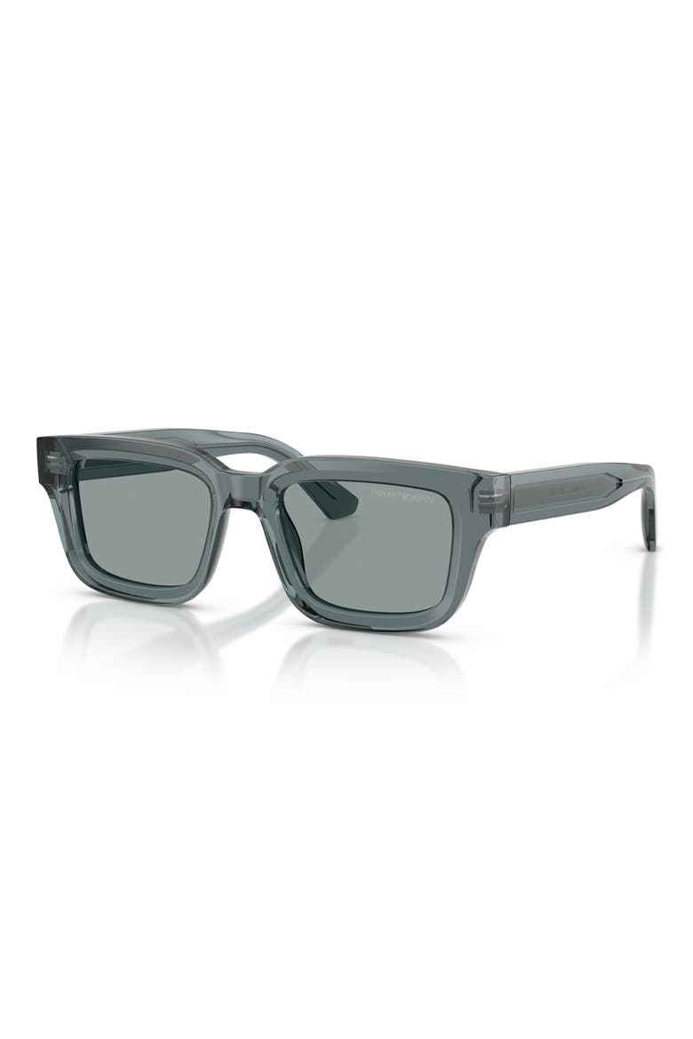 53mm Square Sunglasses, Main, color, TRANSPARENT GREY / DARK GREY