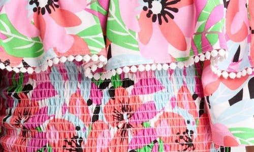 By Design Laura Floral Ruffle Short Sleeve Top In Floral Palette