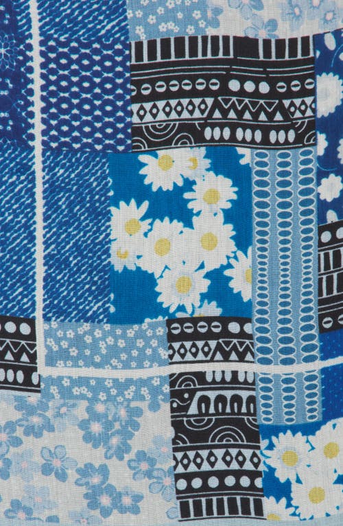 Melrose And Market Patchwork Square Scarf In Navy Night Multi Combo