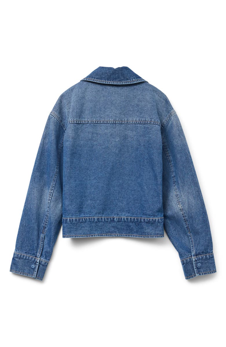 VERO MODA Linea Floral Appliqué Denim Trucker Jacket, Alternate, color,