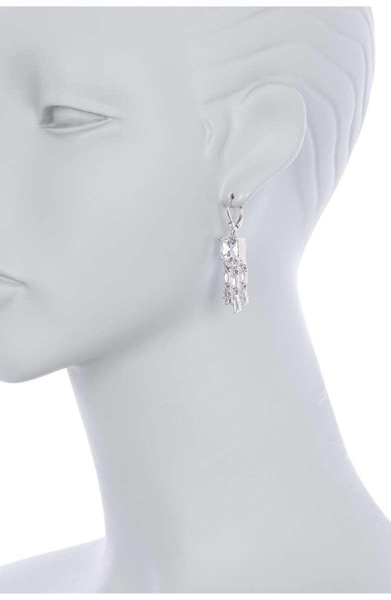 RIVKA FRIEDMAN Rhodium Clad Cushion Cut CZ Chandelier Earrings, Alternate, color, 