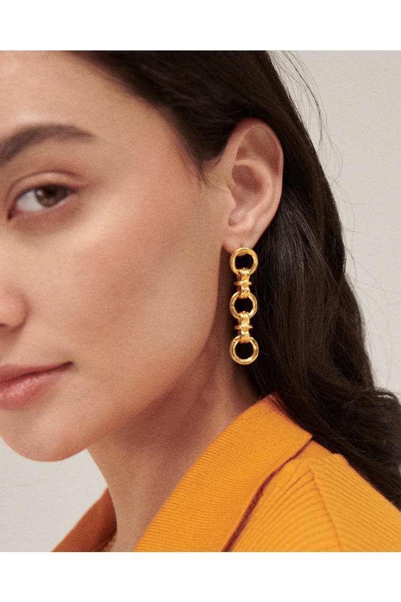 Zehra Chain Drop Stud Earrings, Alternate, color, Gold