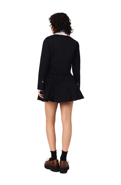 Maje Mini Elasticated Waist Skirt In Black