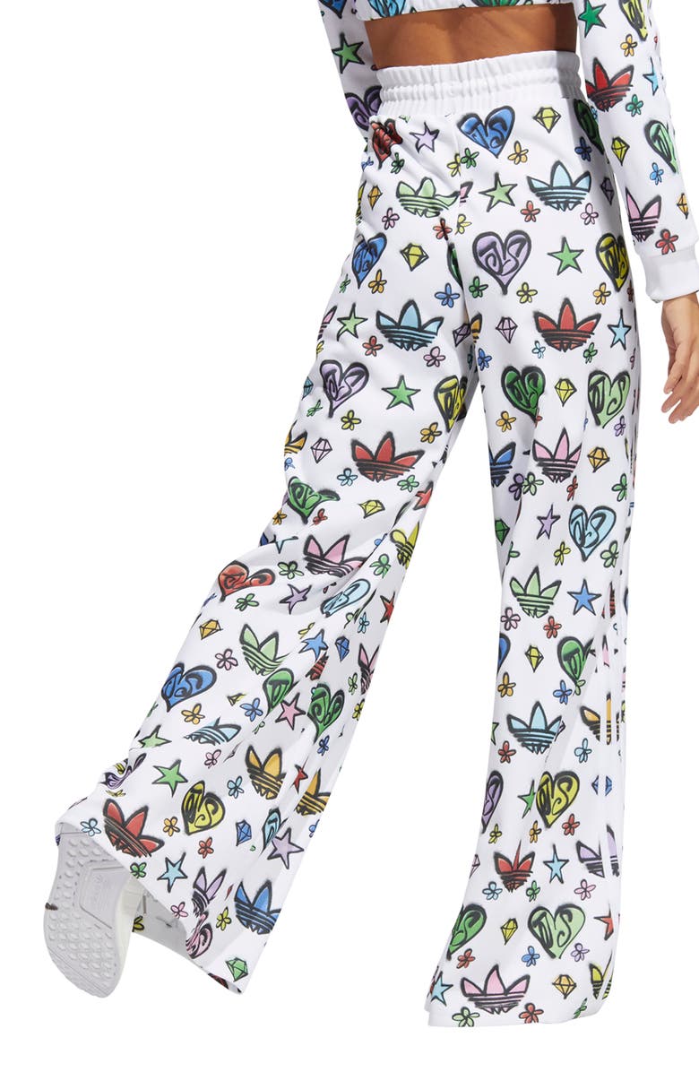adidas X Jeremy Scott Wide Leg Monogram Track Pants, Alternate, color,