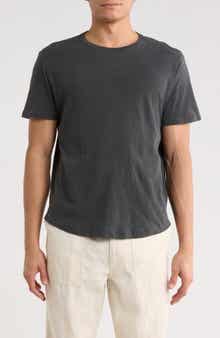 BUCK MASON Pima Cotton Slub Curved Hem T-Shirt