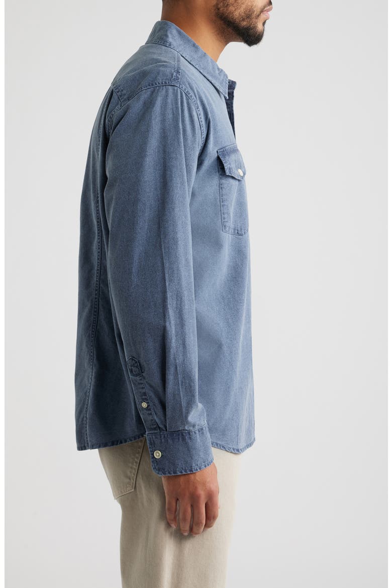 Pigment Dye Canvas Button-Up Shirt, Alternate, color, NAVY